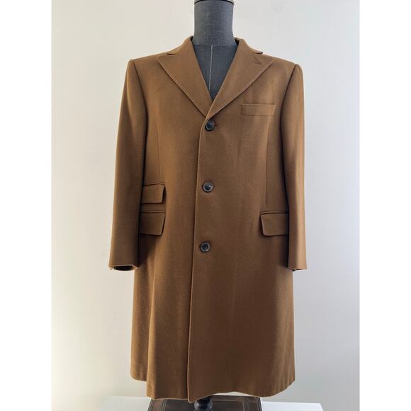 Hickey Freeman 3 Button Long Overcoat Vicuña Color Size 40 SG - Picture 1 of 16